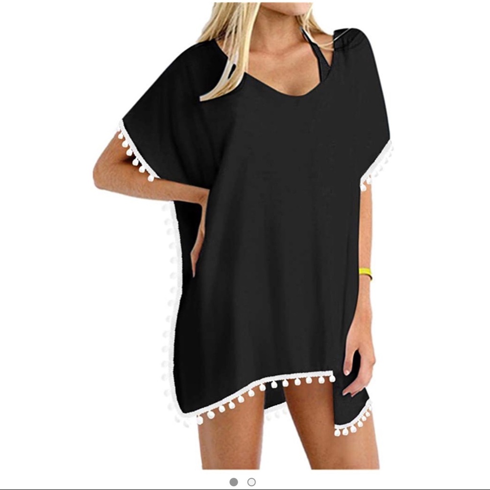 Black Chiffon Swim Cover/Coverup